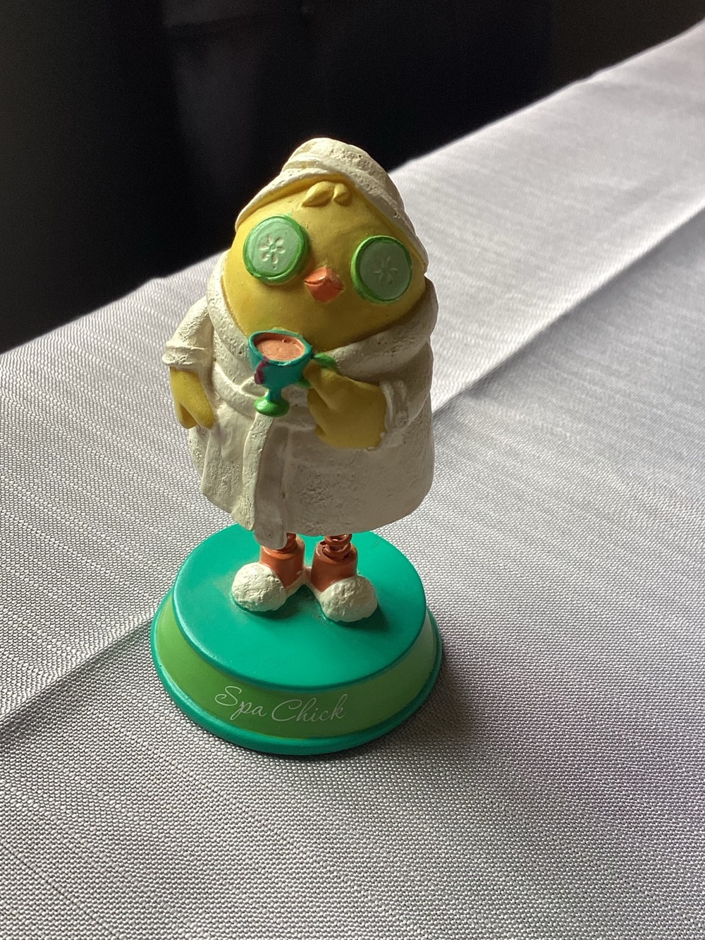 Vintage Russ Berrie Spa Chick Bobblehead Figurine 2000s Novelty